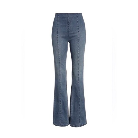 Free People Denim - NWT Free People We The Free High-Rise Pull-On Flare Jeans In Light Blue Wash 28